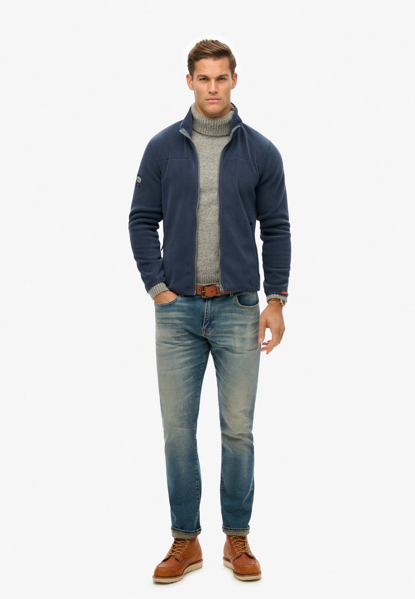 Superdry Active fleece met volledige rits Heren Truien Marineblauw
