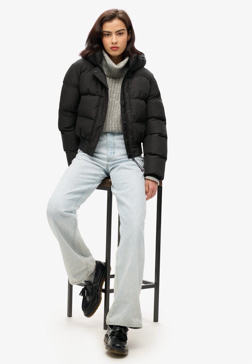 Superdry Hooded Sports Puffer Bomber Winterjas Dames Zwart