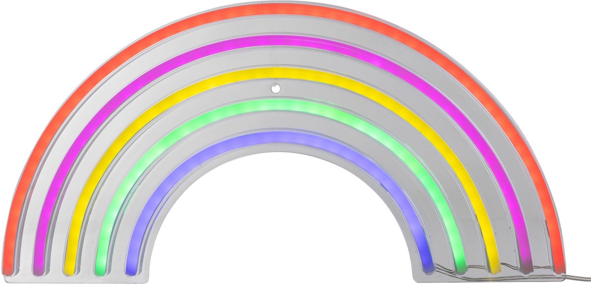 Atmosphera Rainbow Wandlamp Neon - 38x2x19cm - Multi