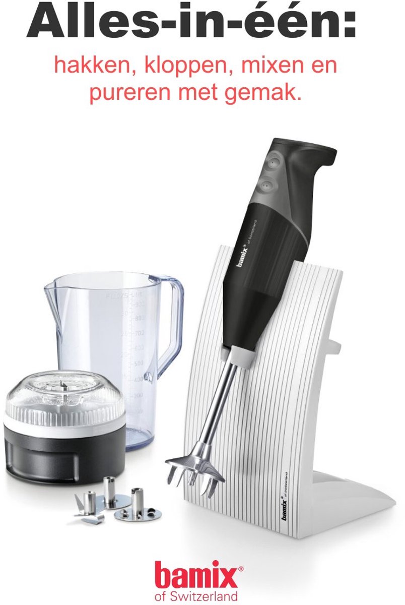 Bamix SwissLine M200 Mat Zwart - 200W - Inclusief Accessoires en Smart Helpers – foto 5