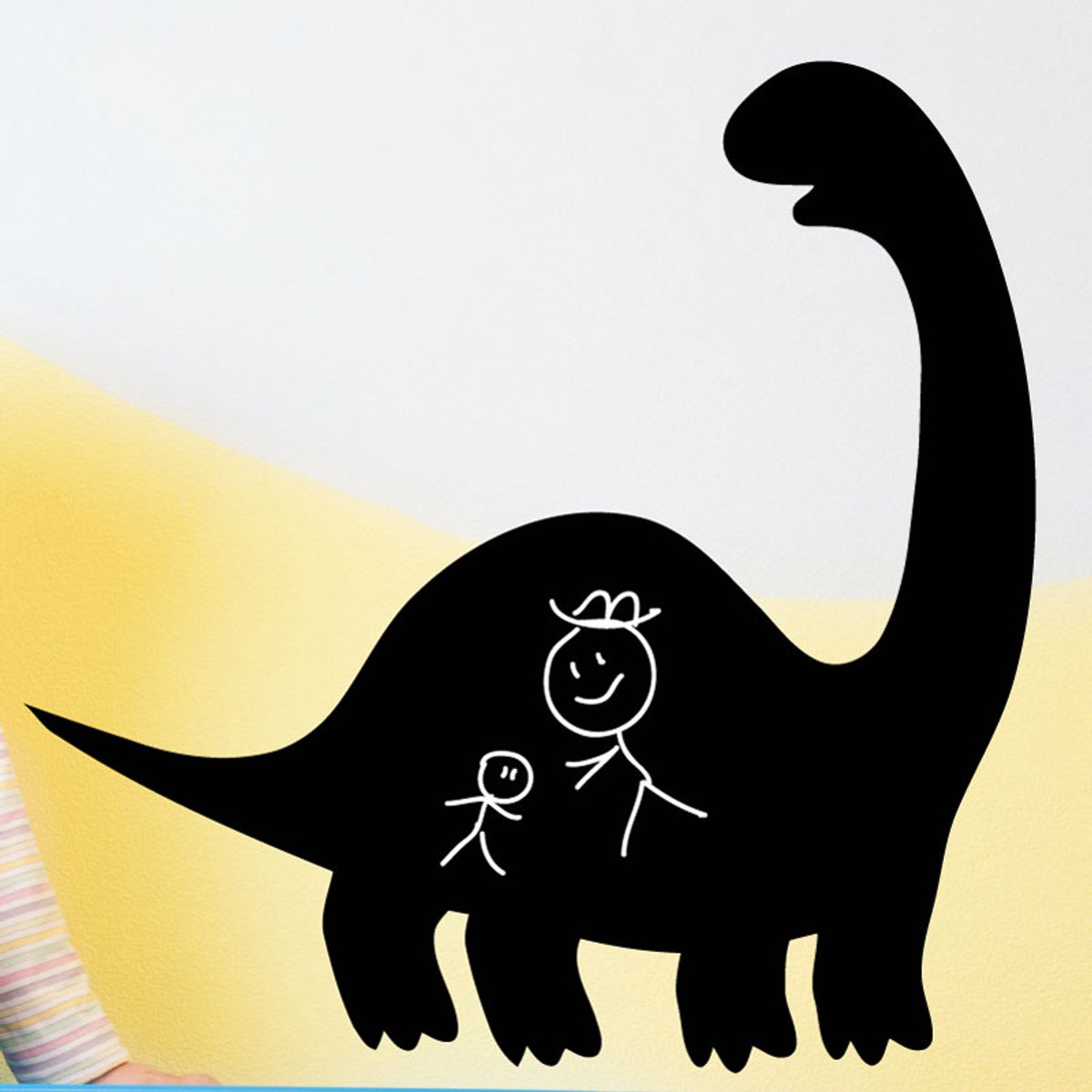 Ambiance Sticker Schoolbordsticker - uitwisbare zelfklevende muurstickers - DINO - 90x90cm Multi color