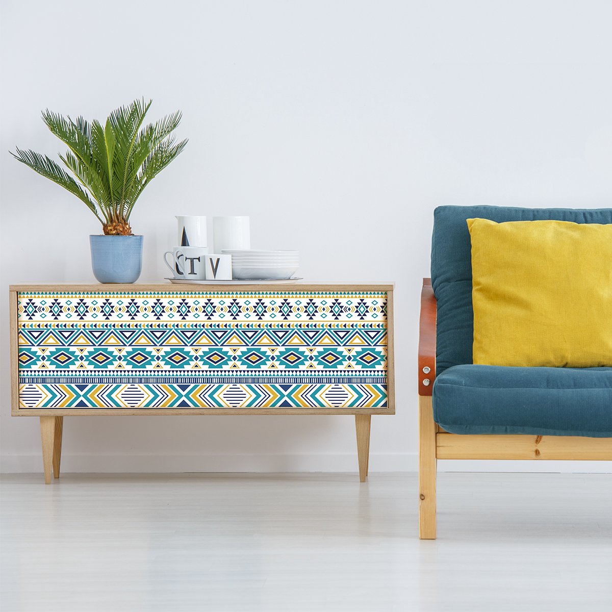 Ambiance Sticker Ayele etnische meubelsticker, 60 x 90 cm Multi color