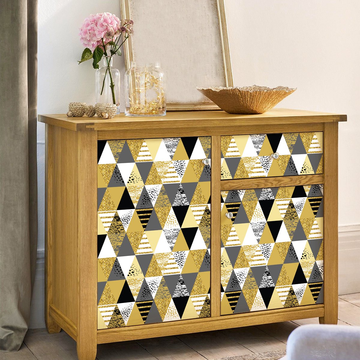Ambiance Sticker Scandinavische meubelsticker met drakenmotief, 60 x 90 cm Multi color