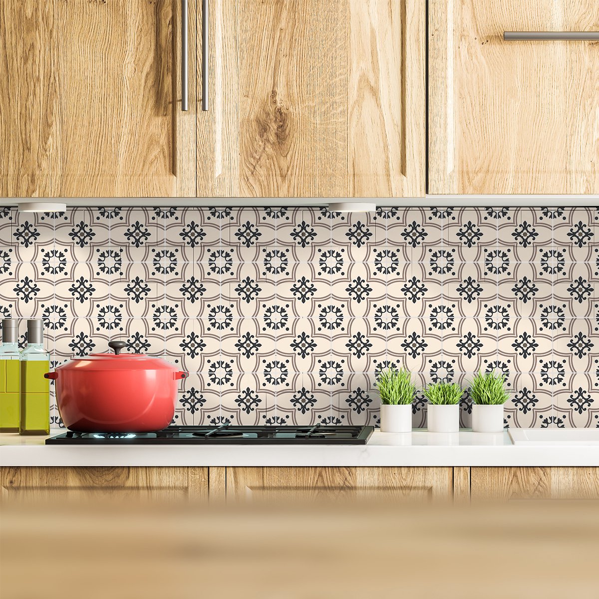 Ambiance Sticker Zelfklevende tegelmuurstickers voor keuken en badkamer - 9 SUZANNA AZULEJOS tegelstickers - 9 stickers 15x15cm Multi color