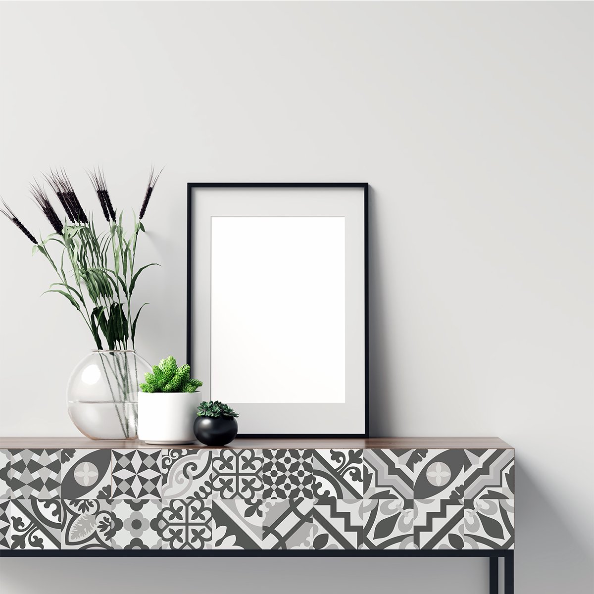 Ambiance Sticker Decoratieve meubelstickers - 24 authentieke meubelstickers met cementtegelmotief van LIVIATIA - 24 stickers van 10x10 cm Multi color