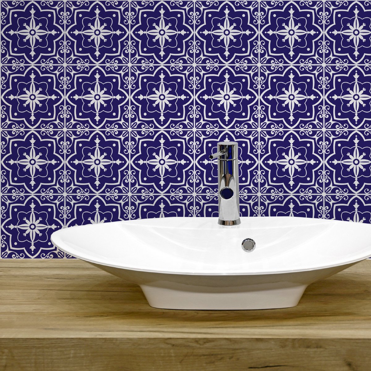 Ambiance Sticker Zelfklevende tegelmuurstickers voor keuken en badkamer - 24 tegelstickers, Azulejos Ignacio - 24 stickers, 10x10cm Multi color