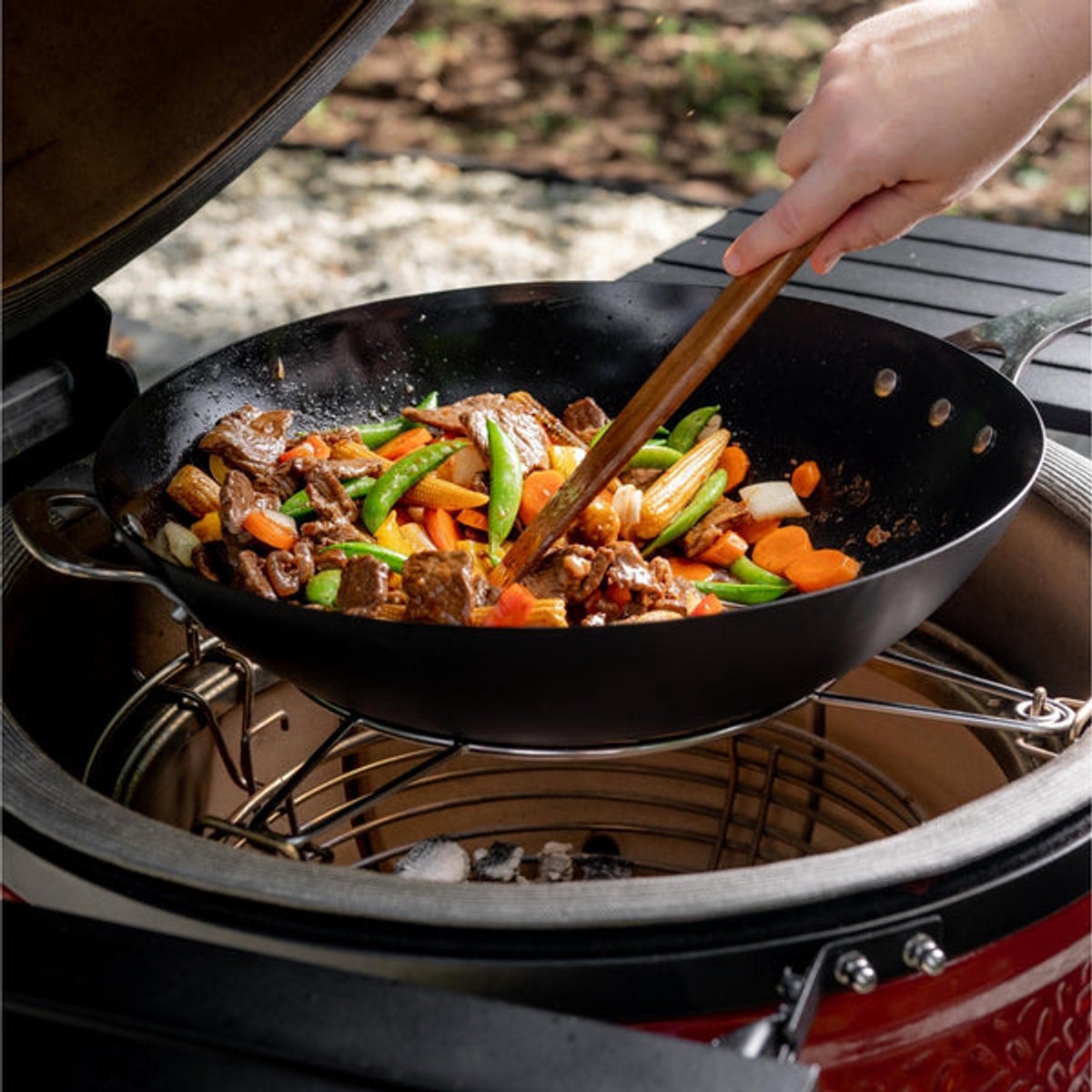 Kamado Joe Wok en acier au carbone - Pour wok authentique sur BBQ kamado