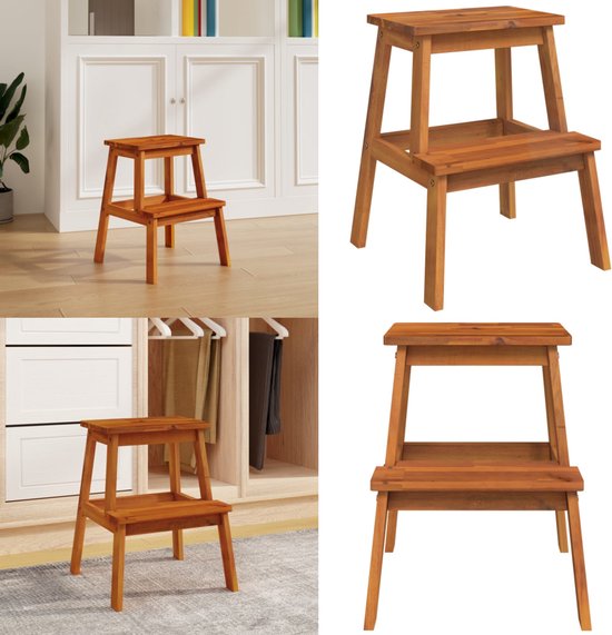 Madam Stoltz Houten krukje 42 cm hoog