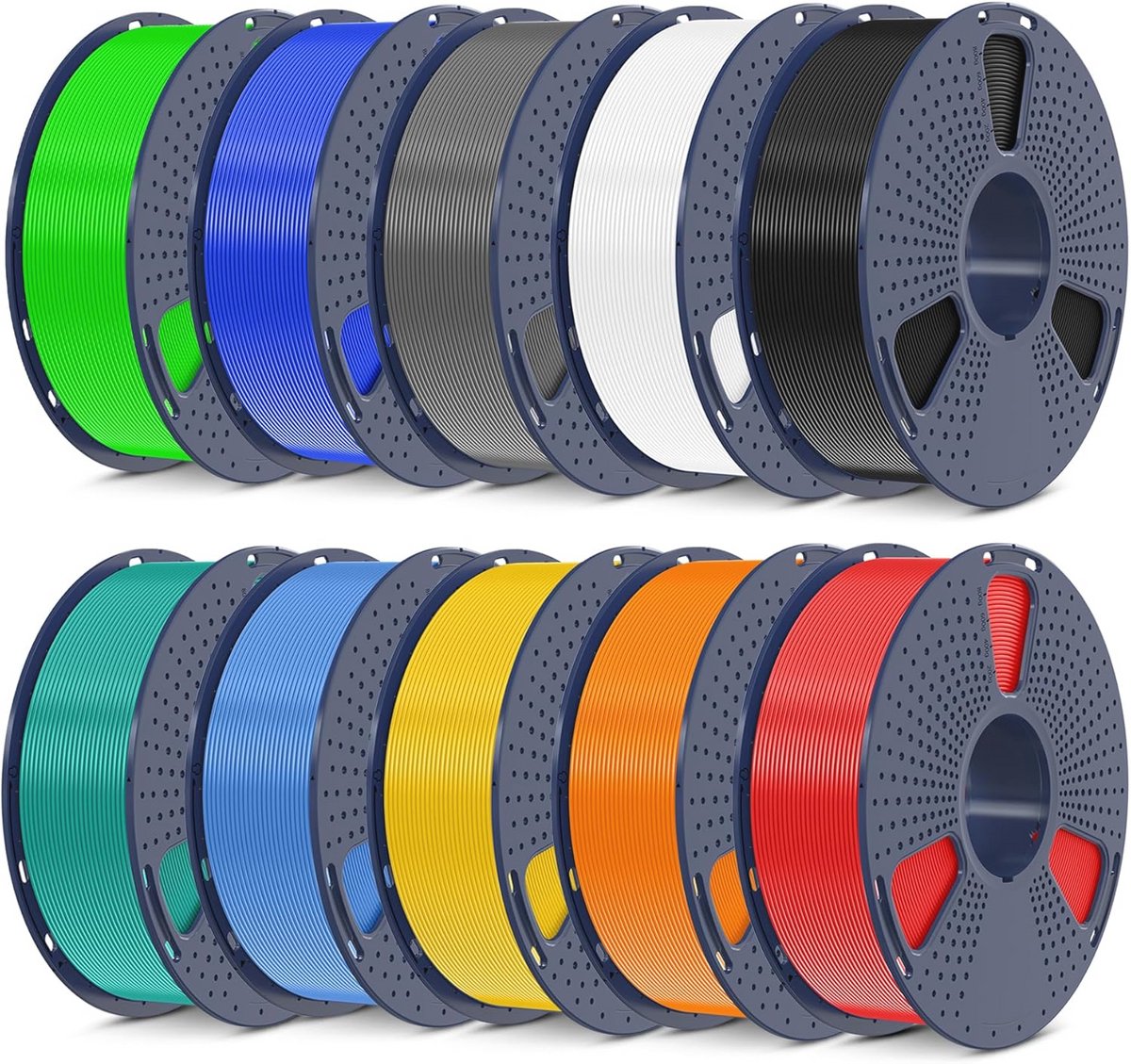 PLA+ Filament Bundel voor 3D-printer - 10 kg in 10 Kleuren - Nauwkeurigheid 1,75 mm