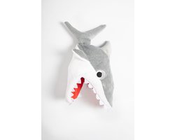 KIMU® Haai Muts Grijs - Shark Gegeten Hoofd Pet - Hoed Grappig Zee Oceaan Jaws Roofdier Tanden Halloween