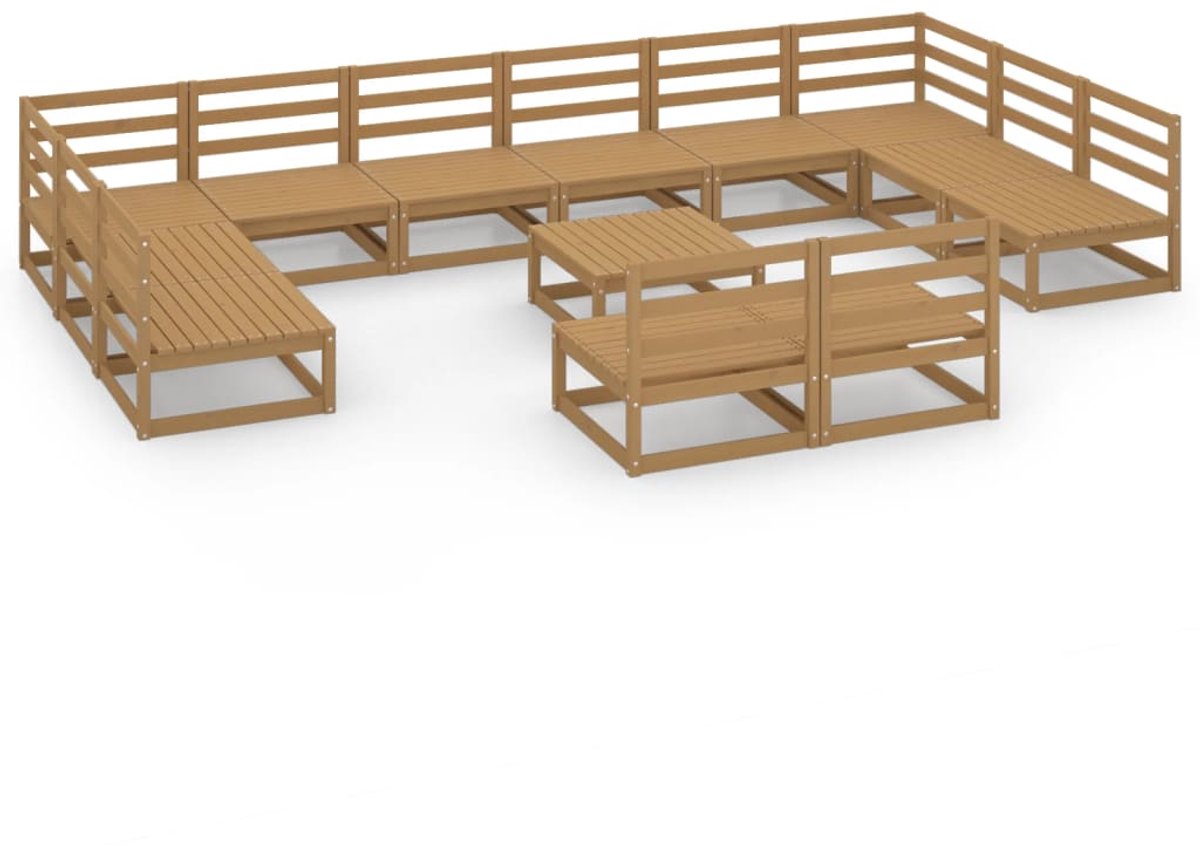 The Living Store 13-delige Loungeset massief grenenhout - Loungeset - Houten Lounge Set - Tuinlounge - Buitendining - Terrasfurniture The Living Store 13-delige Loungeset massief grenenhout - Loungeset - Houten Lounge Set - Tuinlounge - Buitendining - Terrasfurniture - Afbeelding 1