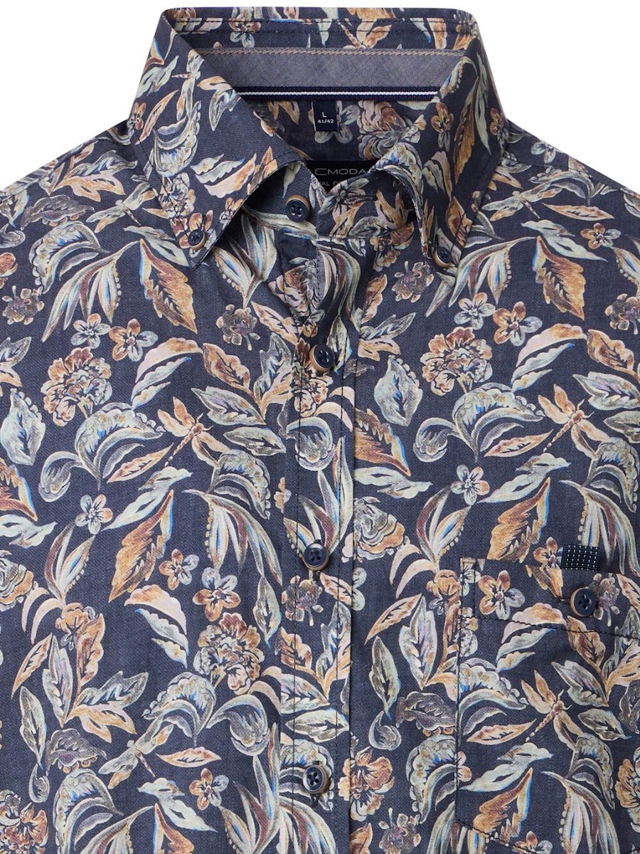 Casa Moda Casual Gebloemd Overhemd Button Down Boord - XXL