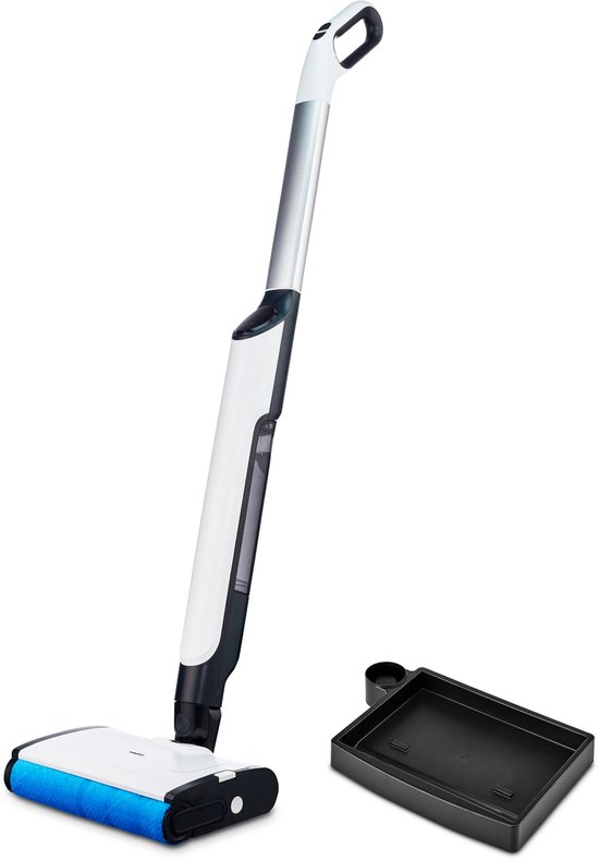 MEDION LIFE H10 harde vloerenreiniger (snoerloos, oplaadbare accu, vloerreiniger, borstelrol, aparte schoon- en vuilwatertank, zelfreinigende functie, LED-display, MD11319)