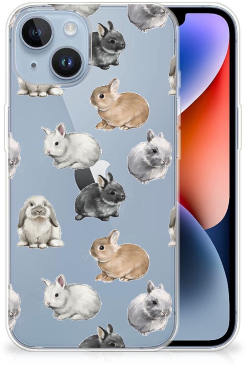 TPU Hoesje voor Apple iPhone 14 Konijntjes