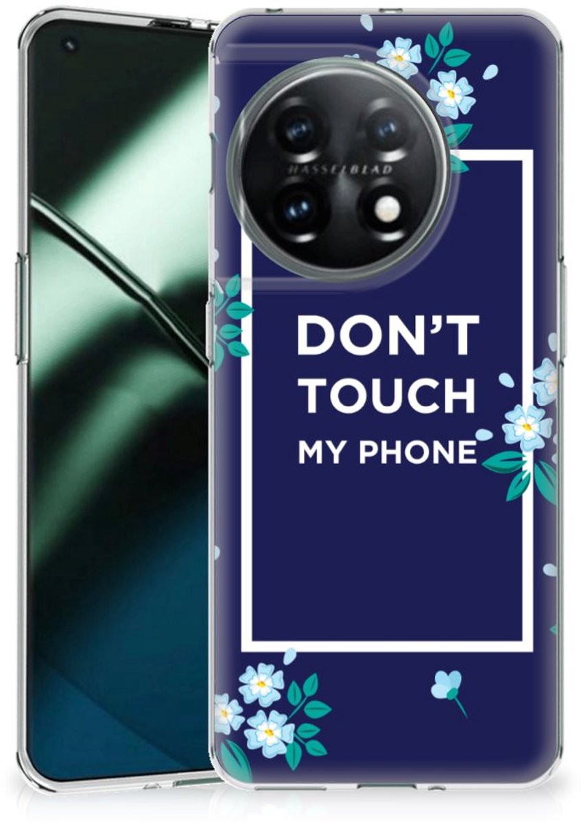 OnePlus 11 Silicone-hoesje Flowers Blue DTMP