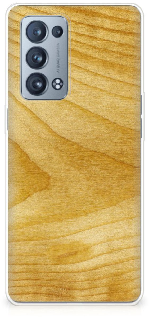 OPPO Reno 6 Pro Plus 5G Bumper Hoesje Licht Hout