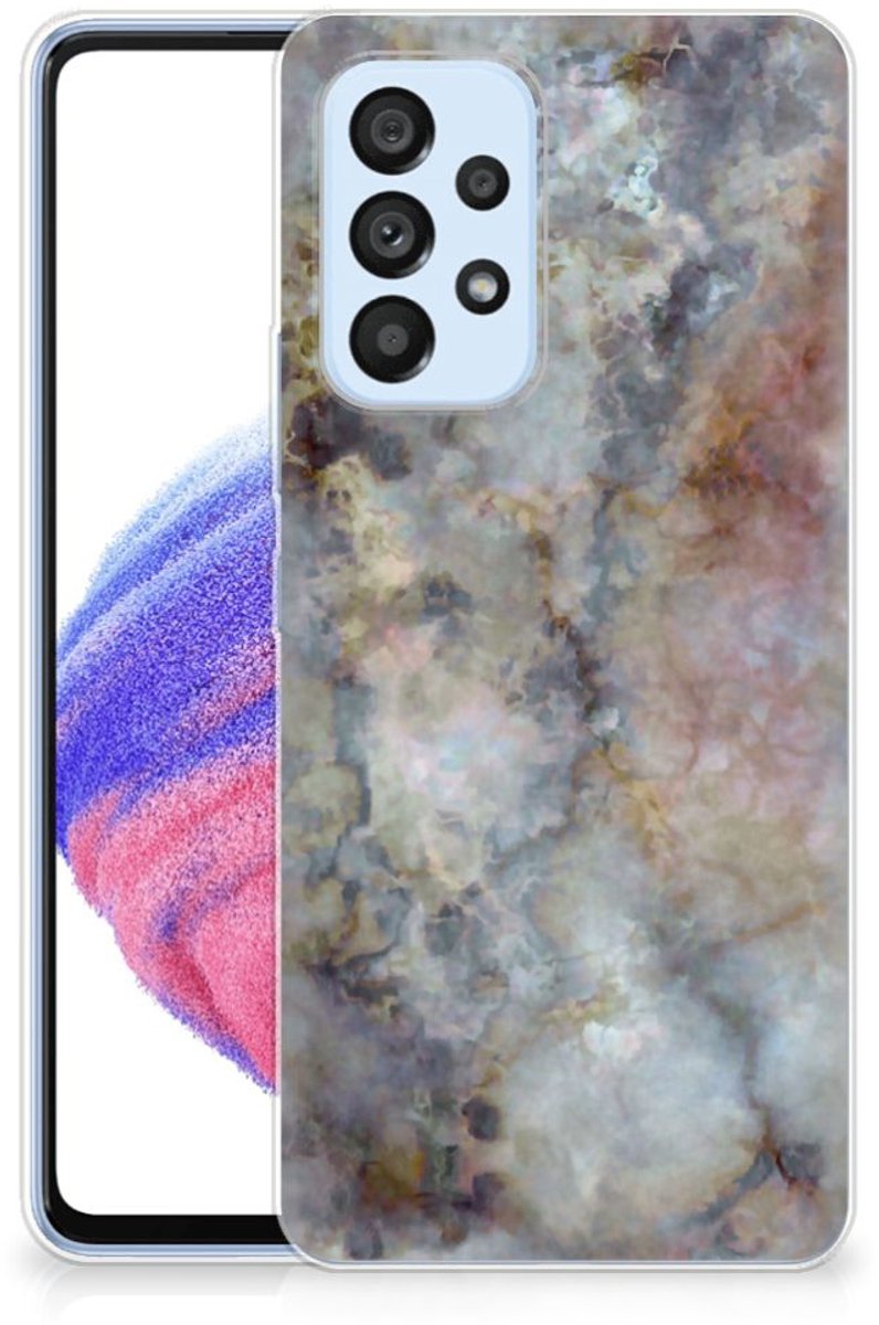 Samsung Galaxy A53 5G TPU Siliconen Hoesje Marmer Grijs