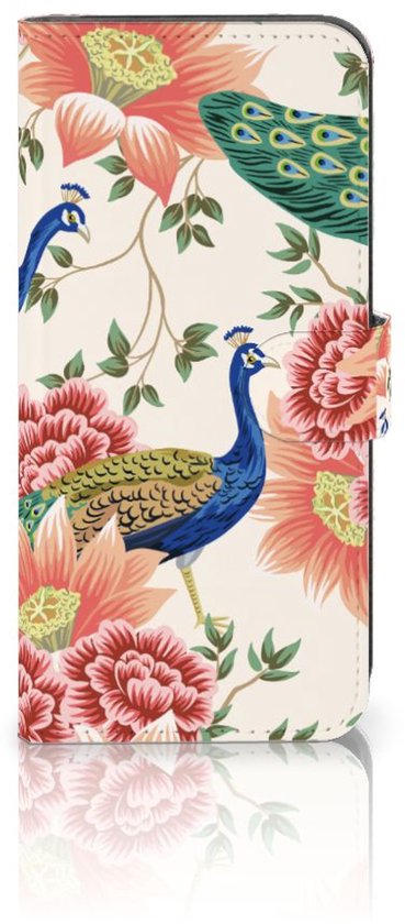 Coque de téléphone avec cartes adaptées pour OPPO A54 5G | A74 5G | A93 5G Pink Paon