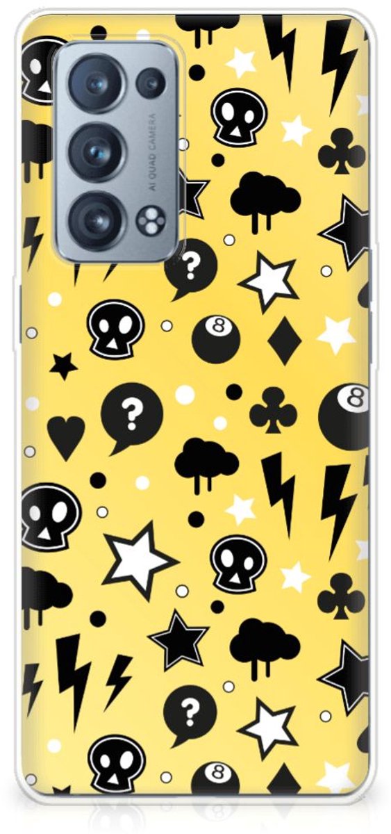 Back Cover voor Silicone Back Case OPPO Reno 6 Pro Plus 5G Punk Geel