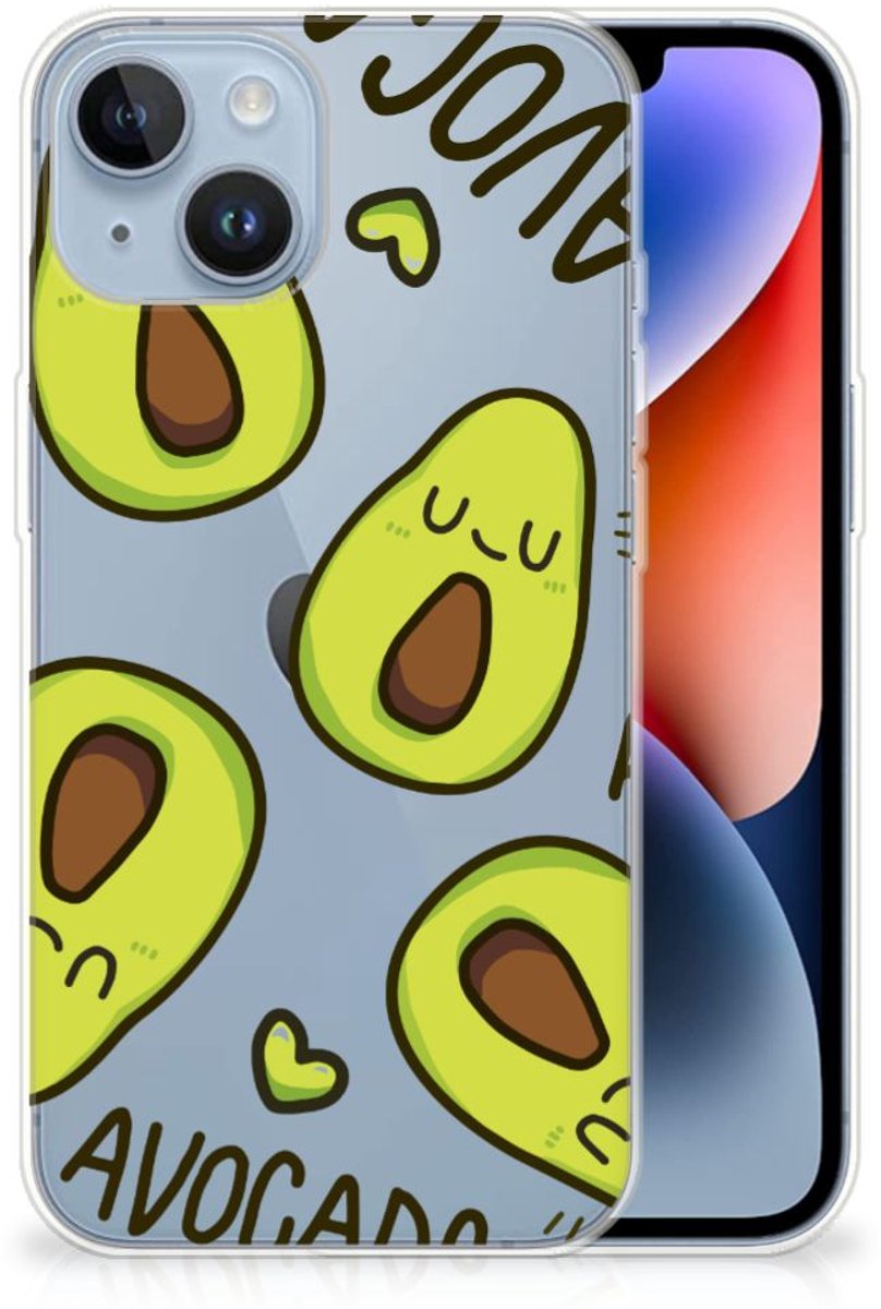 Apple iPhone 14 Telefoonhoesje met Naam Avocado Singing