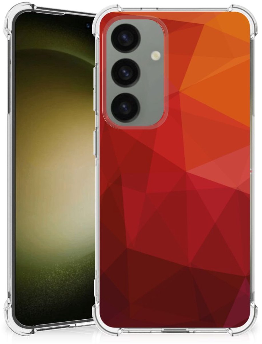 Shockproof Case voor Samsung Galaxy S24 Polygon Red