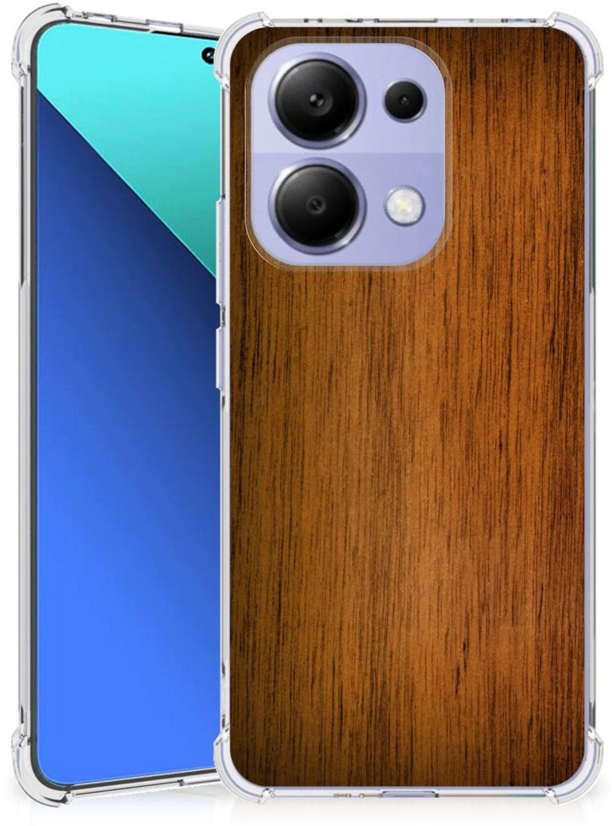 Xiaomi Redmi Note 13 4G Stevig Telefoonhoesje Donker Hout