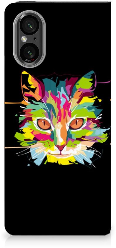 Étui portefeuille pour smartphone Sony Xperia 5 V , joli cadeau d'anniversaire, couleur Cat