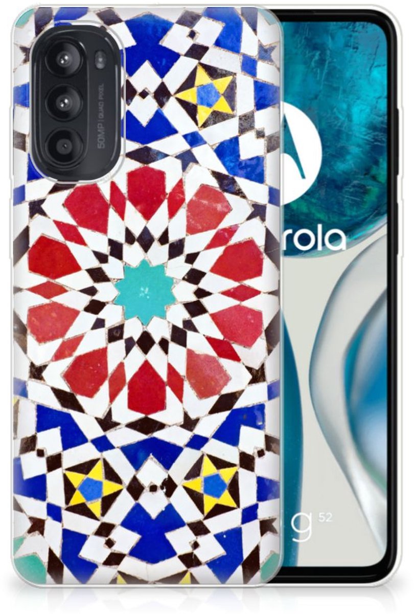 Motorola Moto G52/G82 TPU Siliconen Hoesje Mozaïek