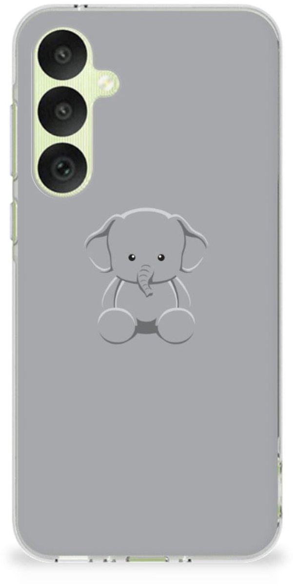 Samsung Galaxy A35 Telefoonhoesje met Naam Grijs Baby Olifant