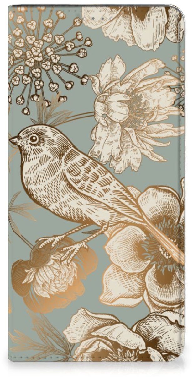 Smart Cover voor Samsung Galaxy A14 5G Vintage Bird Flowers