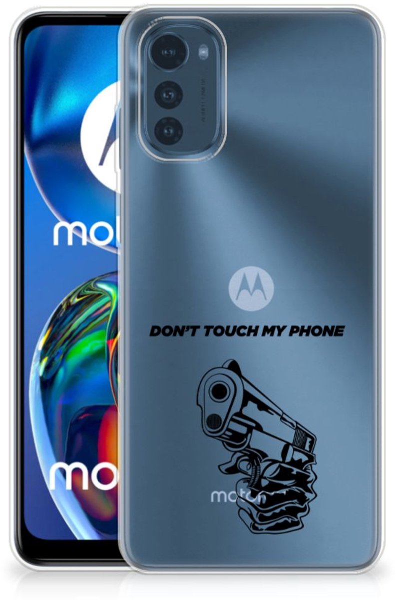 Motorola Moto E32/E32s Silicone-hoesje Gun Don't Touch My Phone