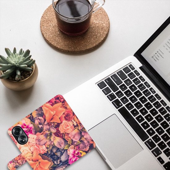 Housse Coque pour OPPO A58 4G Coque Téléphone Bouquet De Fleurs Cadeau pour le cadeau d'anniversaire de la mère