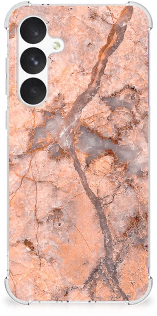 Samsung Galaxy A55 Anti-Shock Hoesje Marmer Oranje