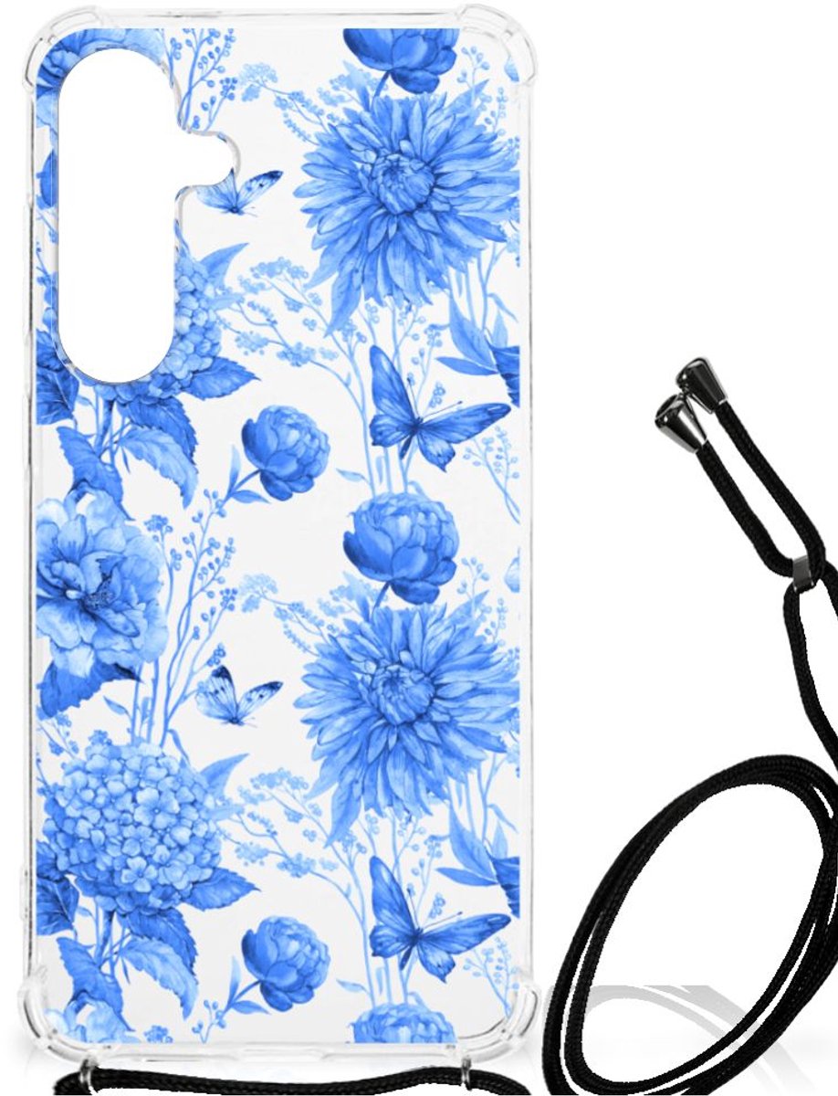 Case voor Samsung Galaxy S24 Plus Flowers Blue