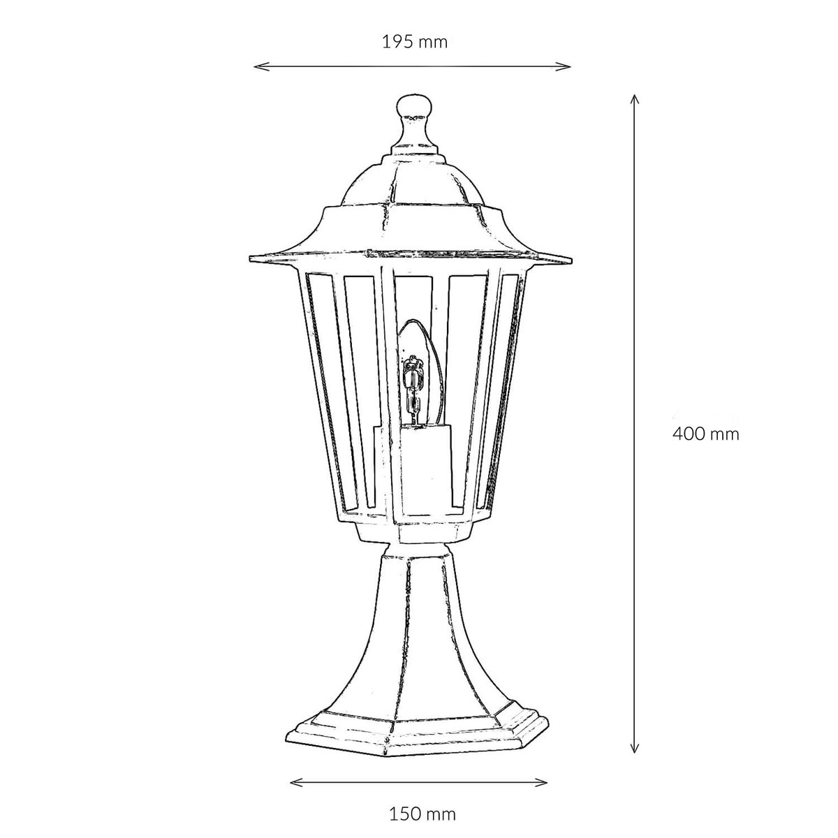 Licht-Erlebnisse - Paris - Staande lamp - IP43 - E27 - van - Aluminium glas - in - wit