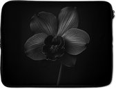 Housse pour ordinateur portable 17 pouces - Zwart - Bloem - Orchidée - Housse pour ordinateur portable - Dimensions intérieures 41x28 cm - Dos noir