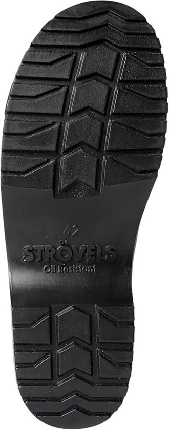 Zwarte profielzool van Strovels, maat 42, oliebestendig.