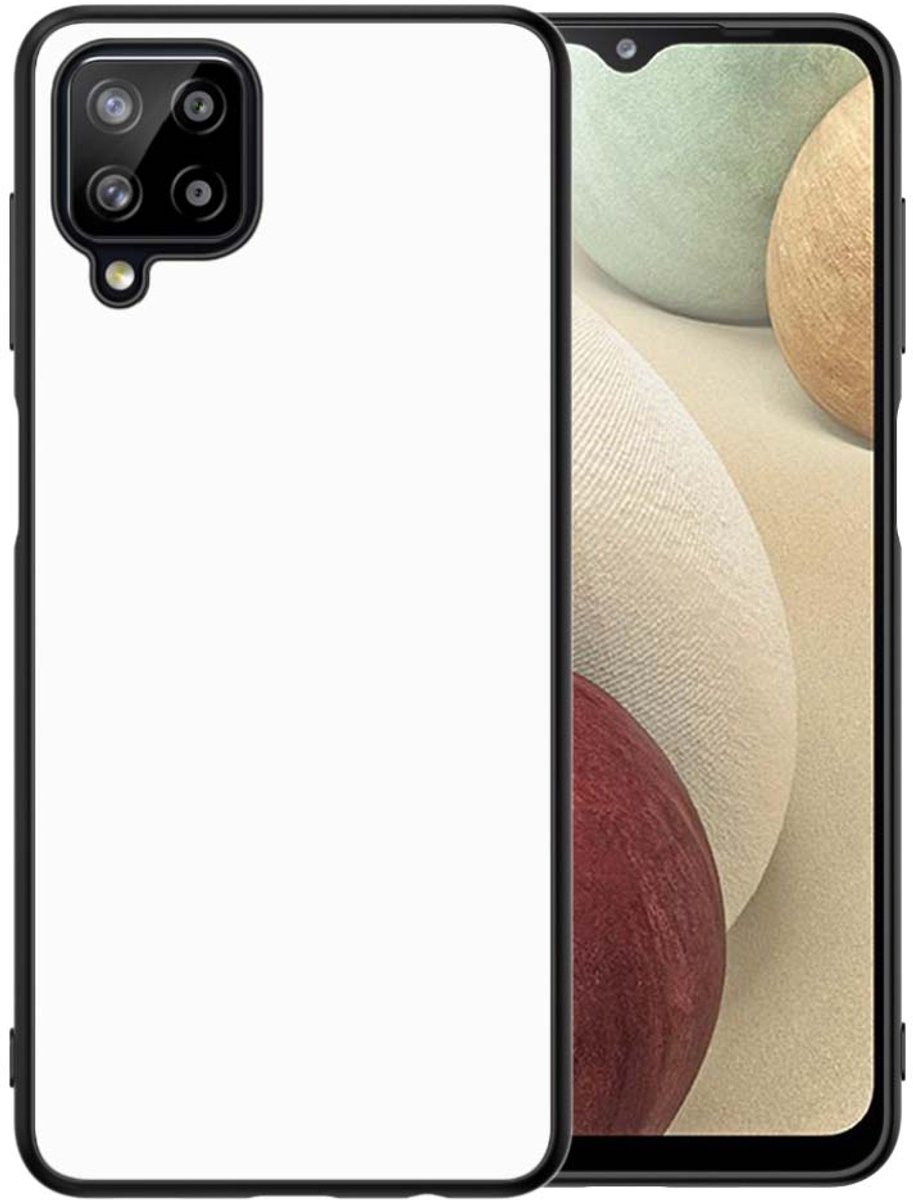 Back Cover Samsung Galaxy A12 Telefoon Hoesje Zwart/wit
