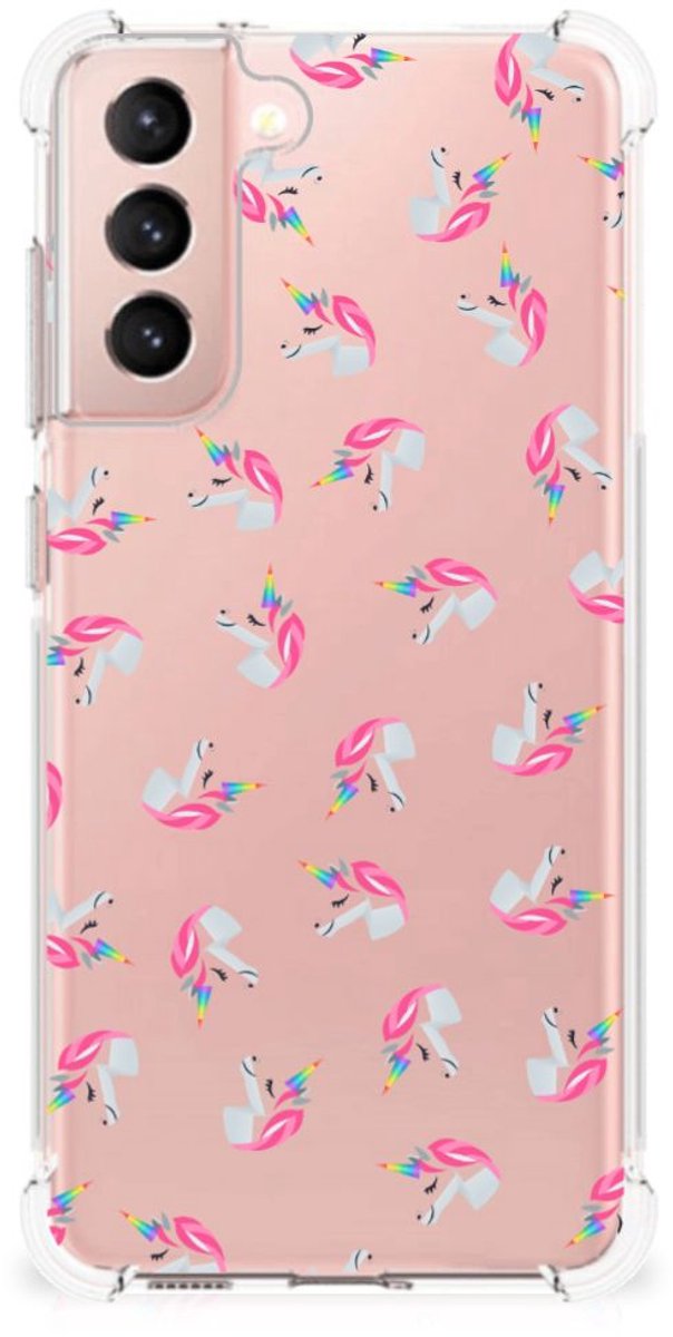 Doorzichtige Silicone Hoesje voor Samsung Galaxy S21 FE Unicorns