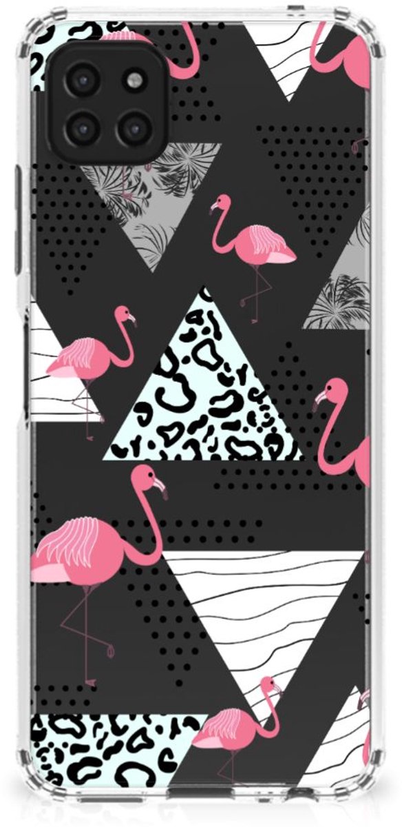 Samsung Galaxy A22 5G Case Anti-shock Flamingo Triangle