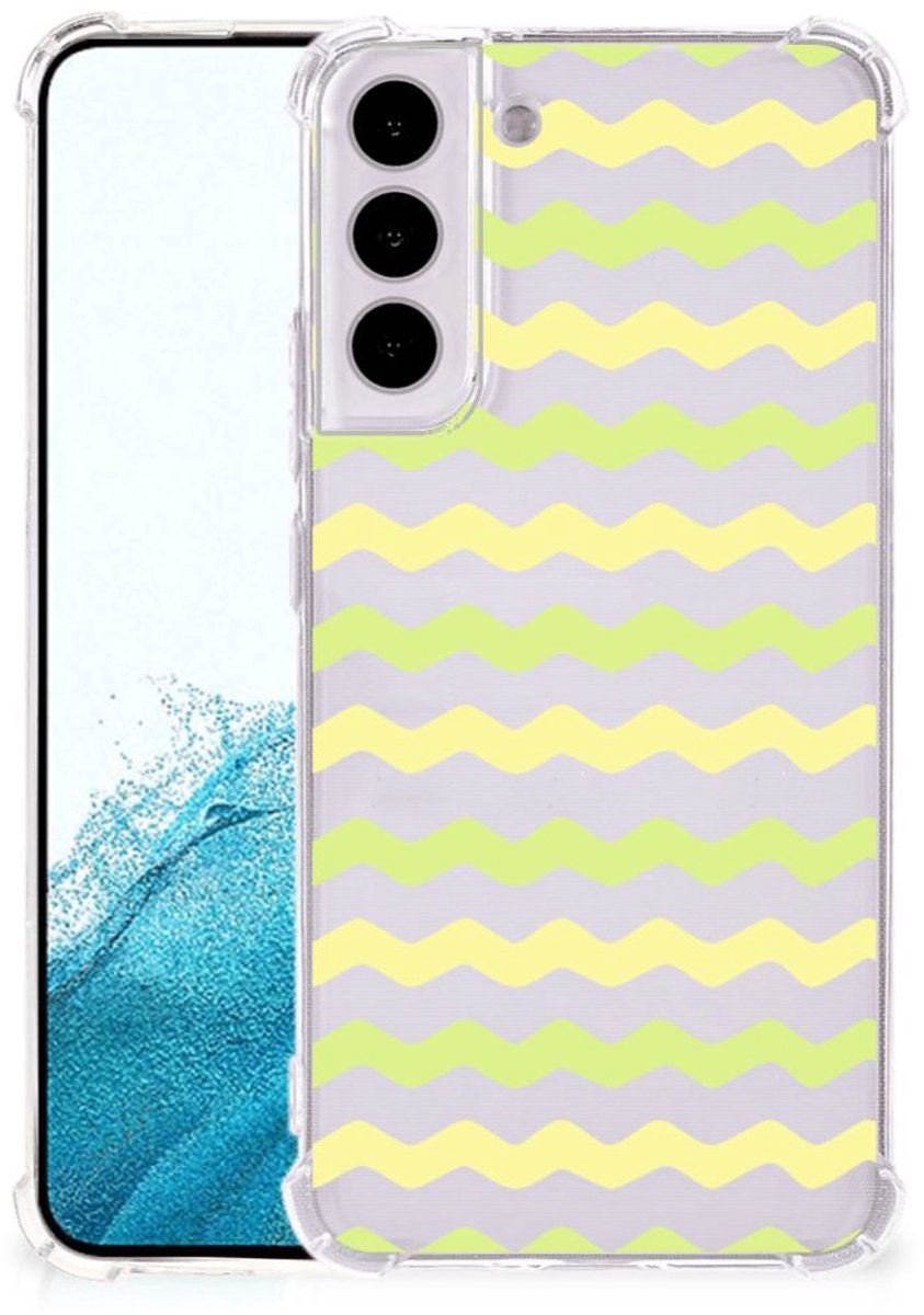 Samsung Galaxy S22 Plus Doorzichtige Silicone Hoesje Waves Yellow