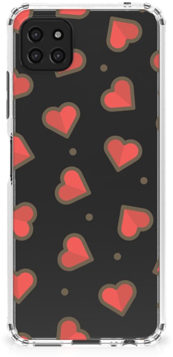 Samsung Galaxy A22 5G Doorzichtige Silicone Hoesje Hearts