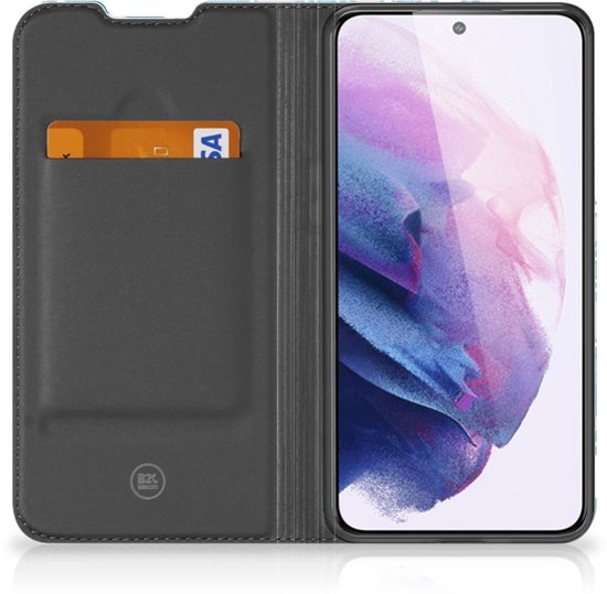 Coque Samsung Galaxy S22 Book Case Vagues Blauw