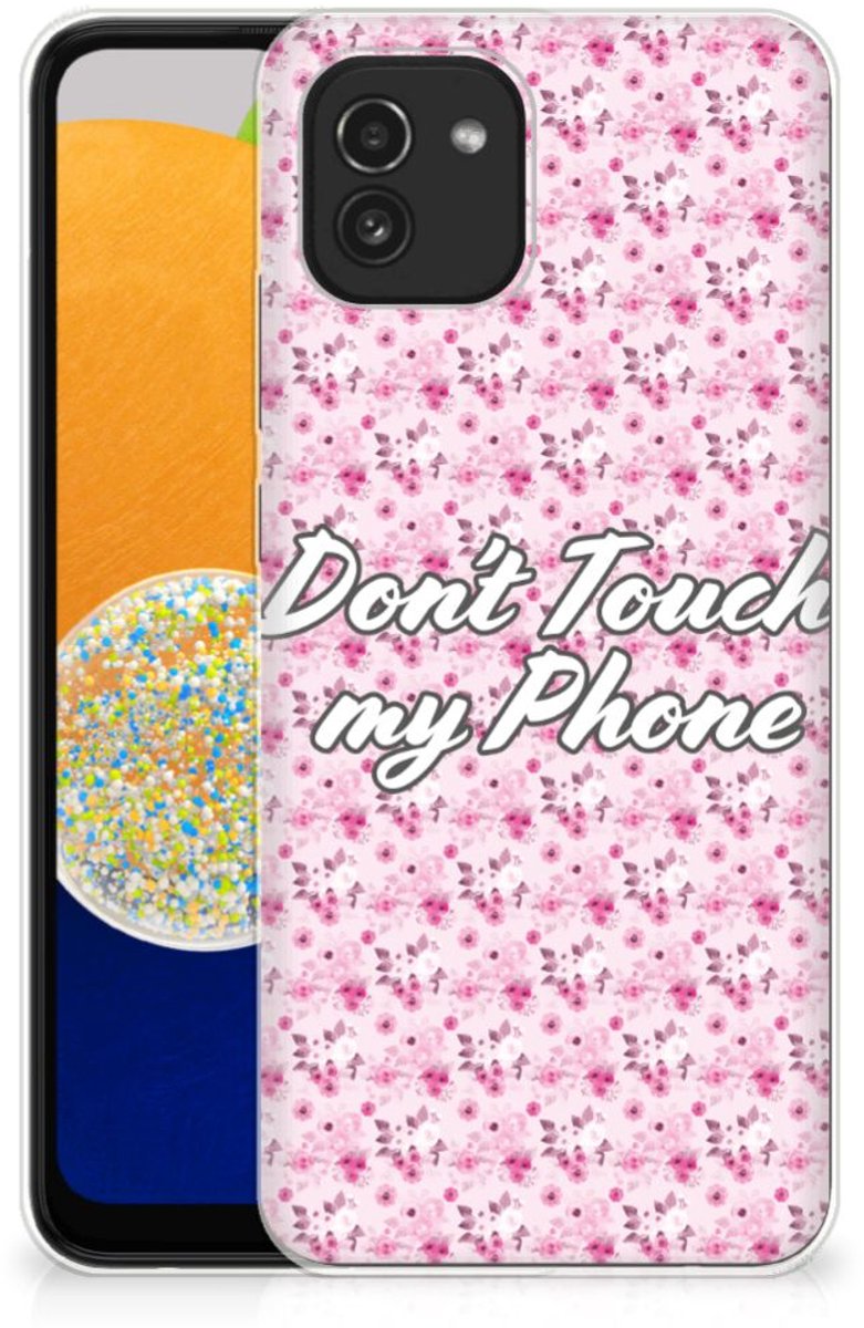 Samsung Galaxy A03 Silicone-hoesje Flowers Pink DTMP