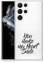 Coque Samsung Galaxy S22 Ultra Backcover Coque Siliconen Souple Coeur Smile