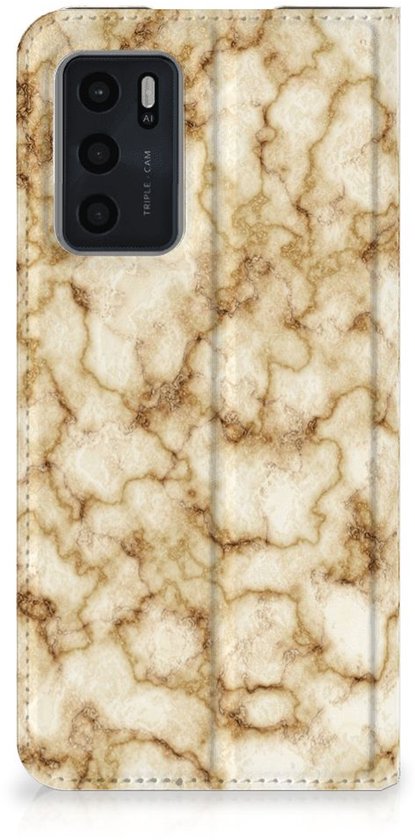 Coque Smartphone OPPO A16 | A16 | A54s Protège Livre Marbre Goud