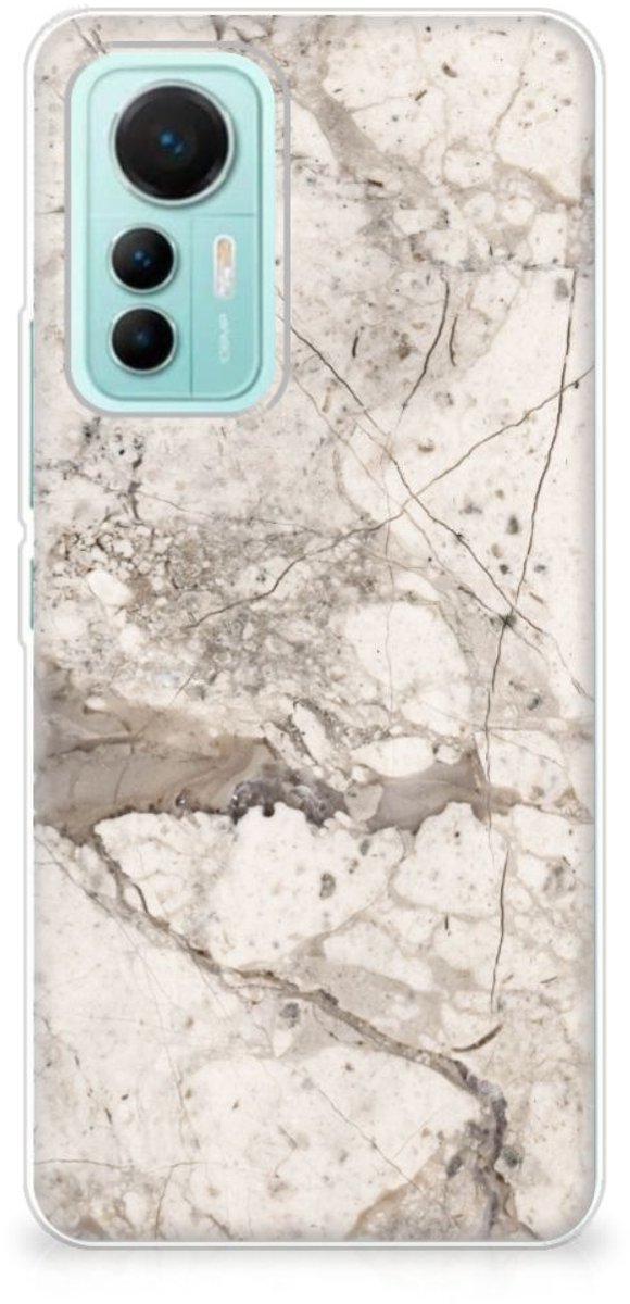 Xiaomi 12 Lite TPU Siliconen Hoesje Marmer Beige