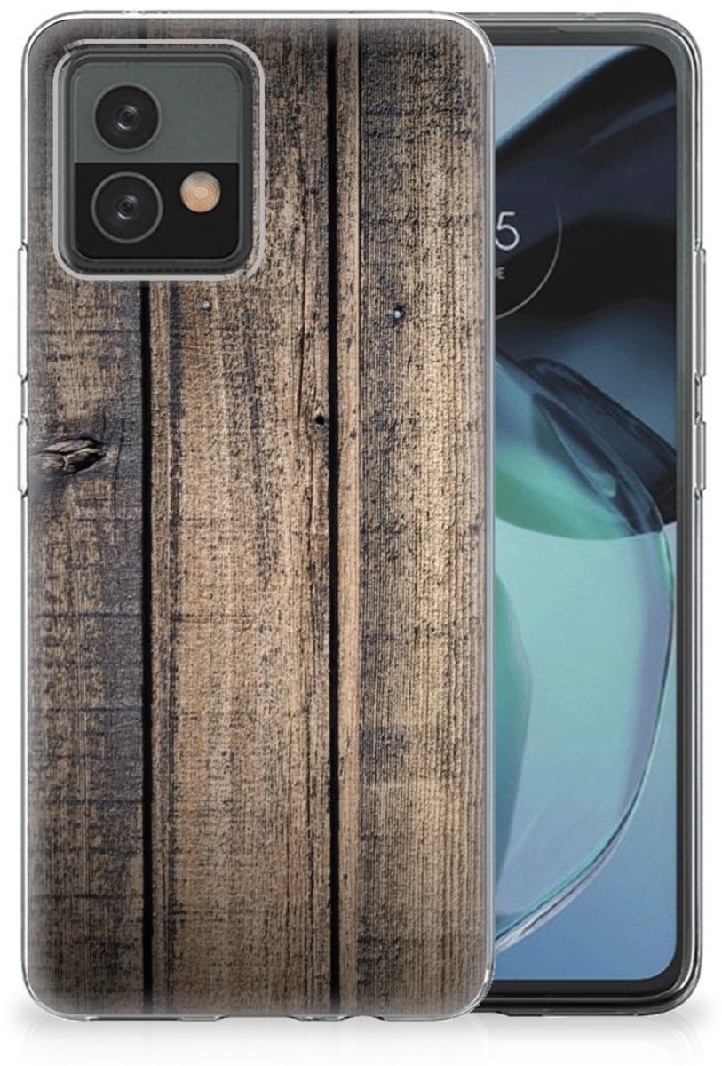 Motorola Moto G72 Bumper Hoesje Steigerhout