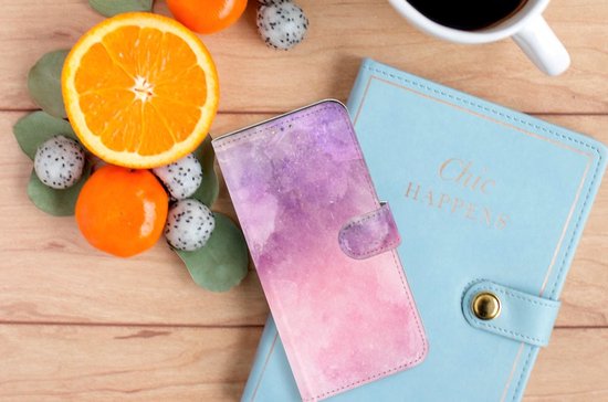 Etui pour téléphone OPPO A15 Etui à rabat Pink Violet Peinture