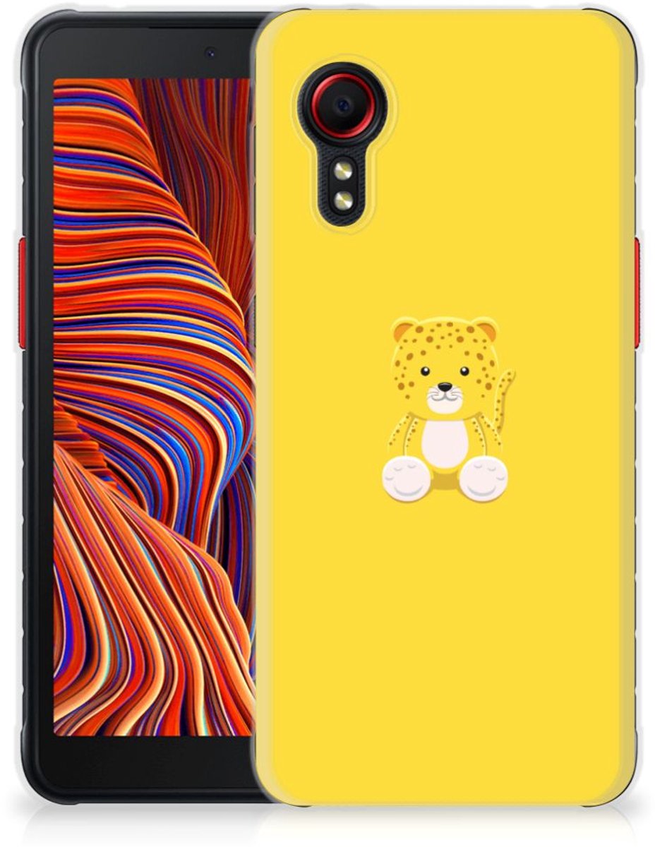 Samsung Galaxy Xcover 5 Telefoonhoesje met Naam Baby Leopard